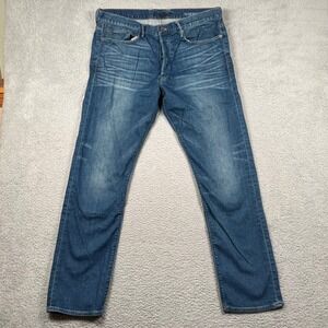 Vtg Lucky Brand 121 Legend Straight Mens Jeans Blue Button Fly Made in USA 38x32